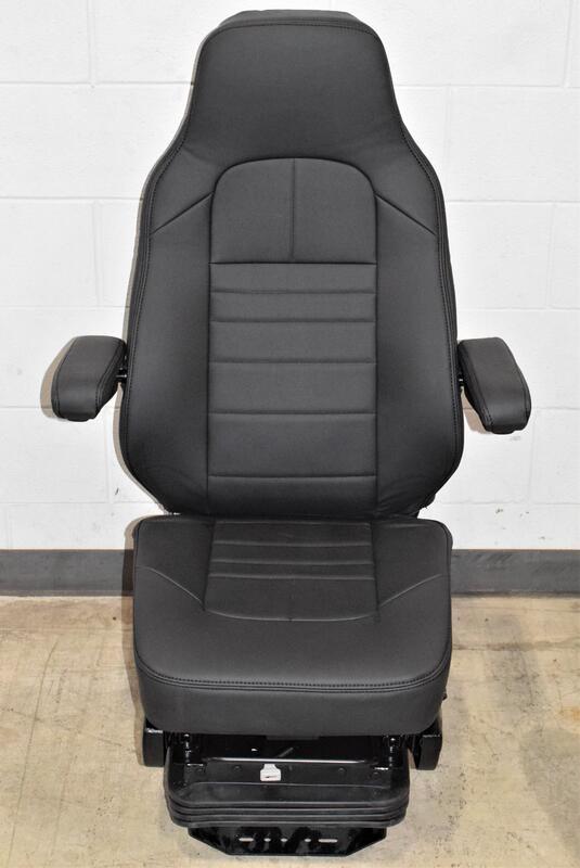 Knoedler Air Chief Truck Seat W/ Heat/Cool, Massage, 2 Lumbar Supports,  Dual Armrests, Swivel - Black Leather - 4 State Trucks