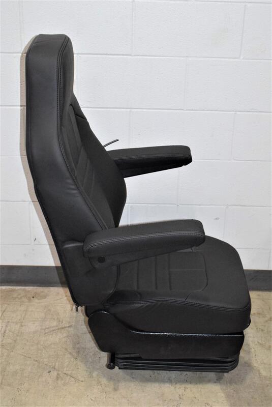 Knoedler Air Chief Truck Seat W/ Heat/Cool, Massage, 2 Lumbar Supports,  Dual Armrests, Swivel - Black Leather - 4 State Trucks