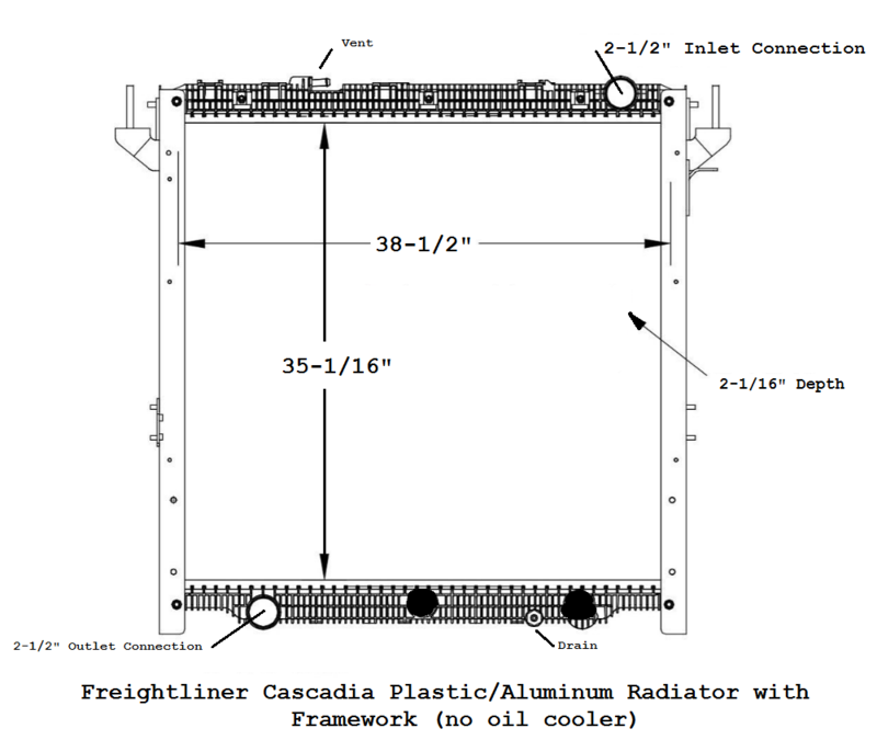 Freightliner Cascadia 126 Radiator Frontier Truck Parts